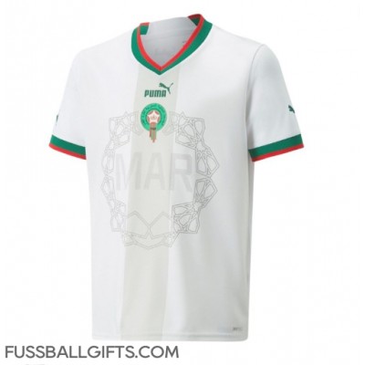 Marokko Fußballbekleidung Auswärtstrikot WM 2022 Kurzarm